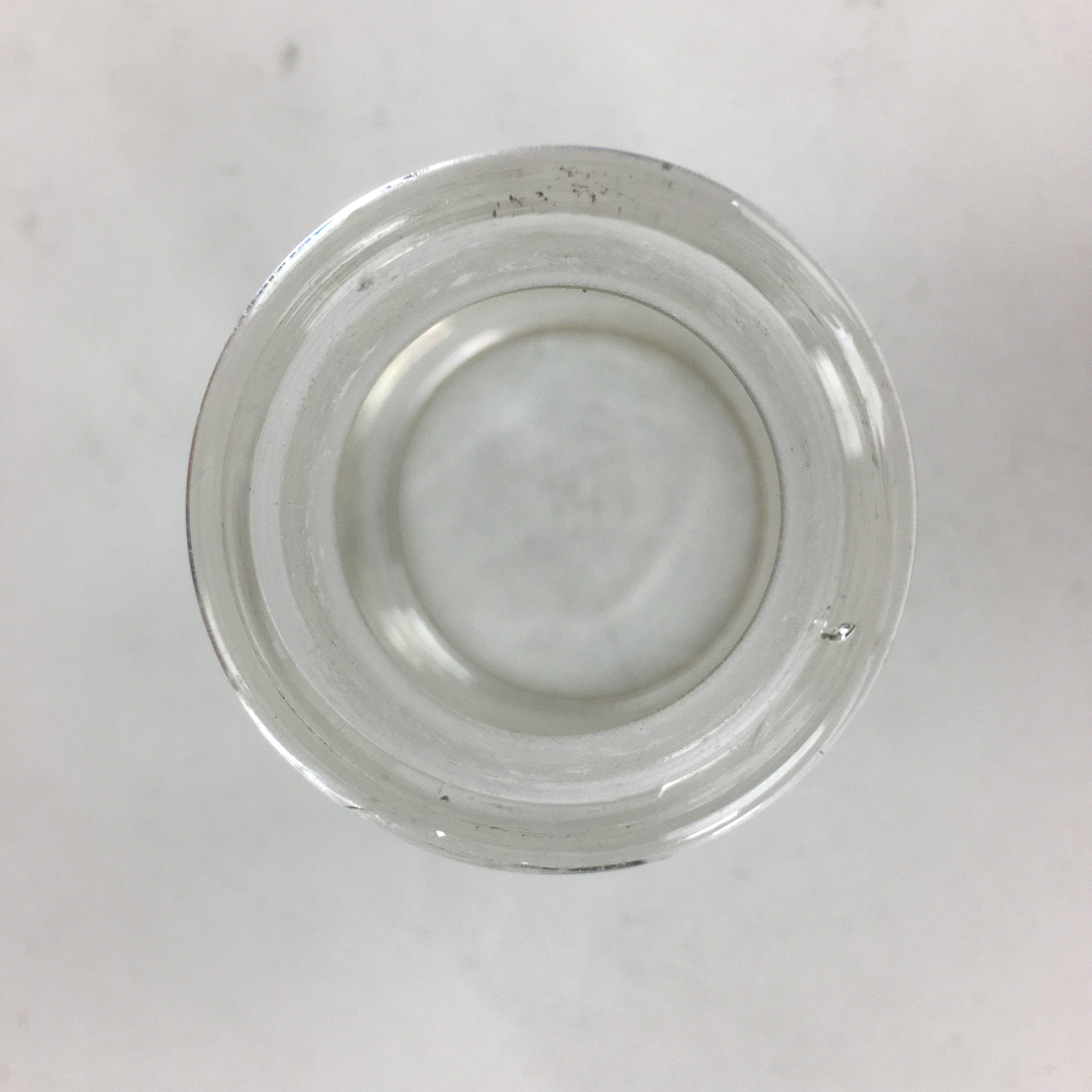 Japanese Lidded Glass Medicine Bottle Vtg Clear Color Glass 10.5 cm Vase MB22