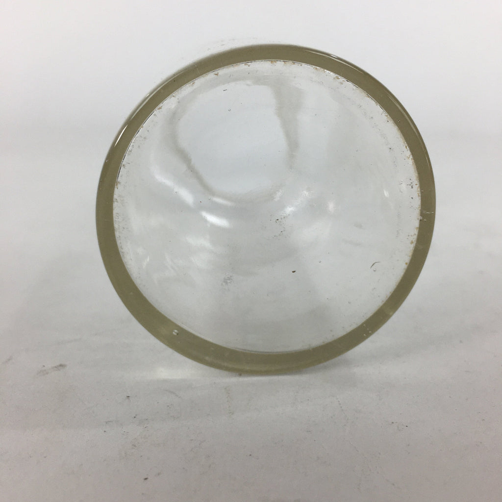 Japanese Lidded Glass Medicine Bottle Vtg Clear Color Glass 10.5 cm Vase MB22