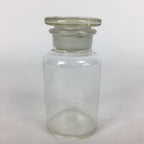 Japanese Lidded Glass Medicine Bottle Vtg Clear Color Glass 10.5 cm Vase MB24
