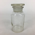 Japanese Lidded Glass Medicine Bottle Vtg Clear Color Glass 10.5 cm Vase MB24