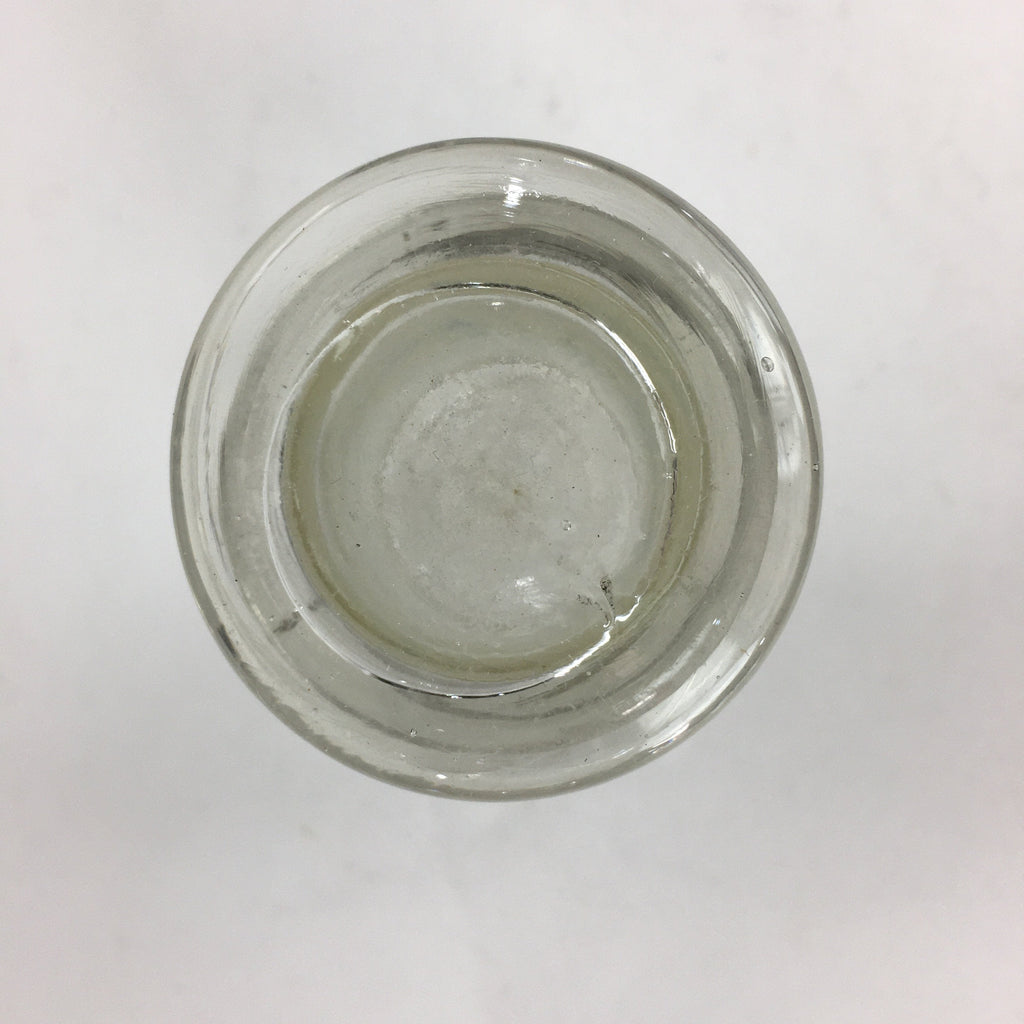 Japanese Lidded Glass Medicine Bottle Vtg Clear Color Glass 10.5 cm Vase MB24