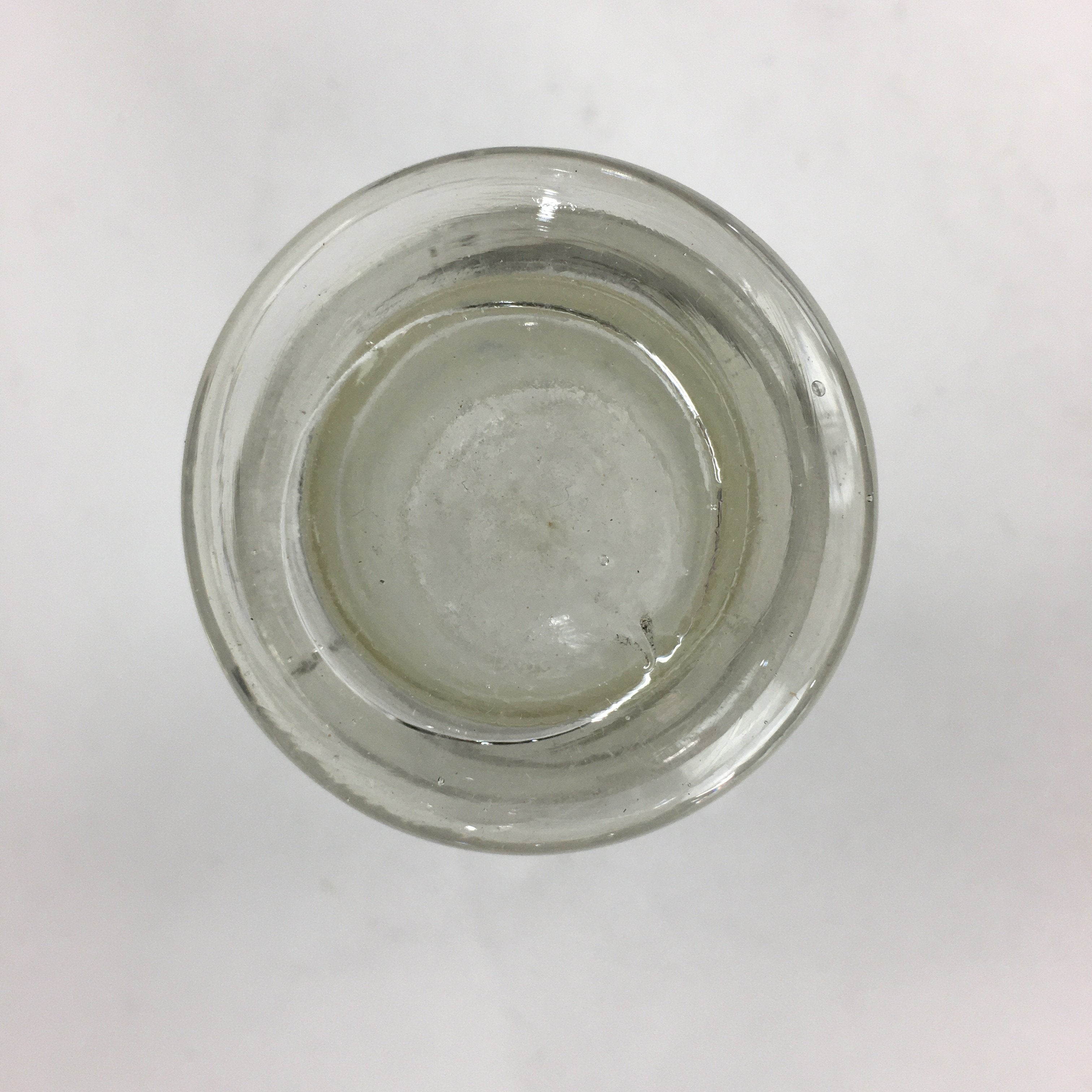Japanese Lidded Glass Medicine Bottle Vtg Clear Color Glass 10.5 cm Vase MB24