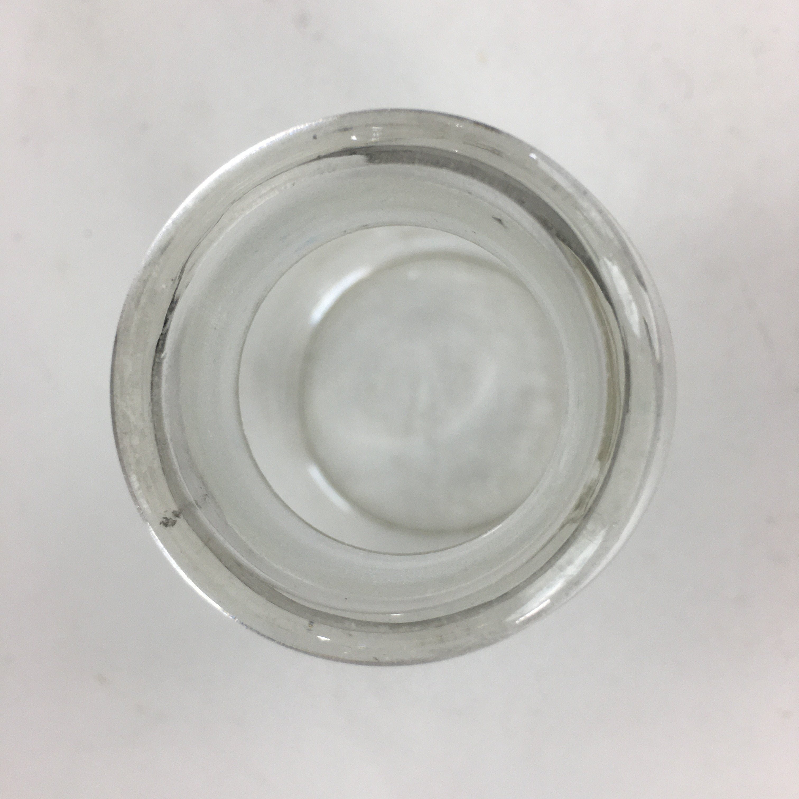 Japanese Lidded Glass Medicine Bottle Vtg Clear Color Glass 10.5 cm Vase MB24