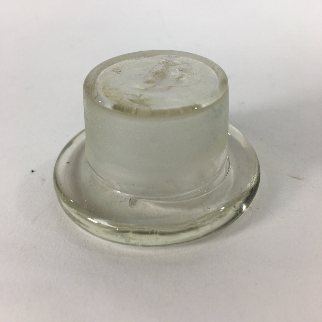Japanese Lidded Glass Medicine Bottle Vtg Clear Color Glass 10.5 cm Vase MB24
