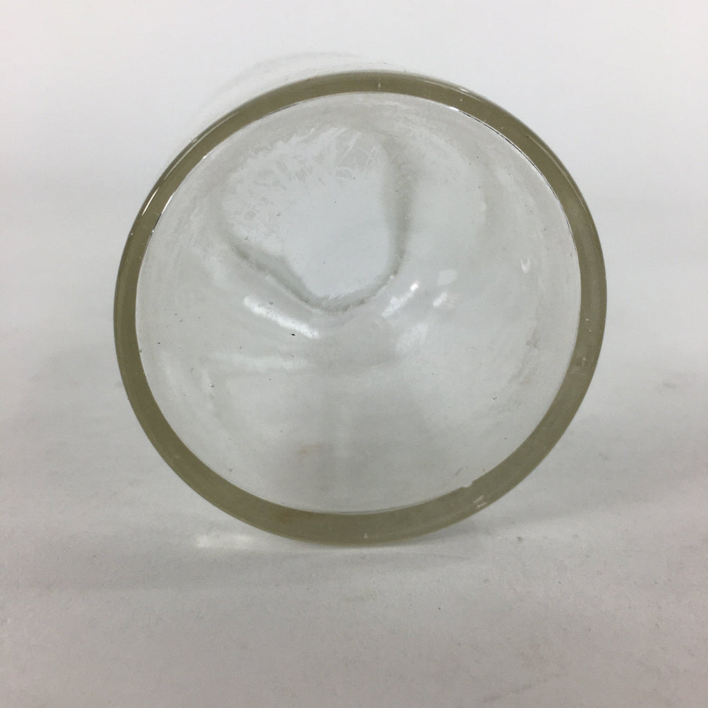 Japanese Lidded Glass Medicine Bottle Vtg Clear Color Glass 10.5 cm Vase MB24