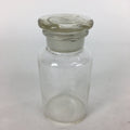 Japanese Lidded Glass Medicine Bottle Vtg Clear Color Glass 10.5 cm Vase MB24