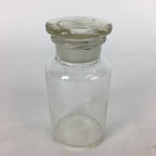 Japanese Lidded Glass Medicine Bottle Vtg Clear Color Glass 10.5 cm Vase MB24