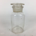 Japanese Lidded Glass Medicine Bottle Vtg Clear Color Glass 11 cm Vase MB20