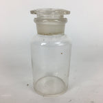Japanese Lidded Glass Medicine Bottle Vtg Clear Color Glass 11 cm Vase MB20