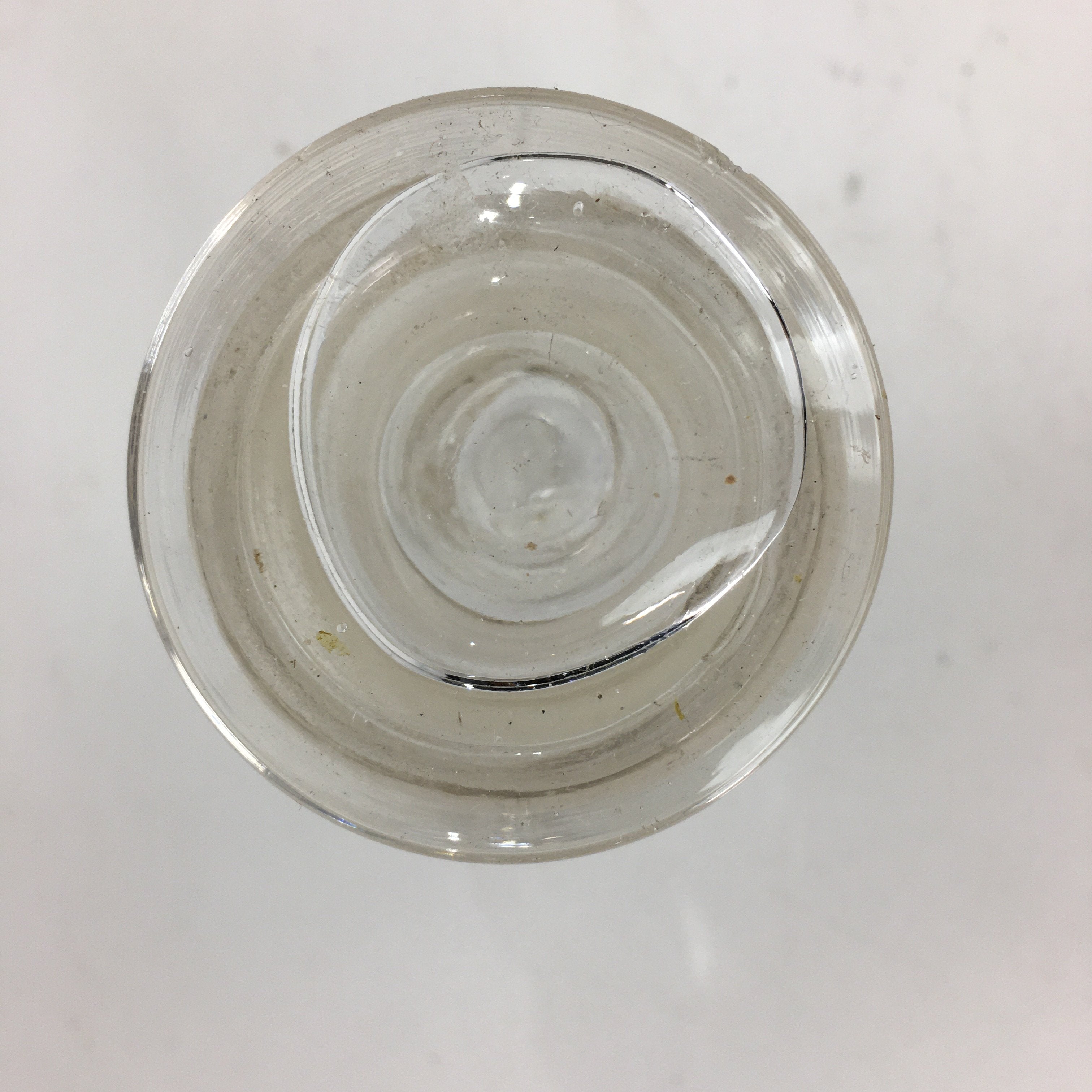 Japanese Lidded Glass Medicine Bottle Vtg Clear Color Glass 11 cm Vase MB20