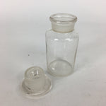 Japanese Lidded Glass Medicine Bottle Vtg Clear Color Glass 11 cm Vase MB20