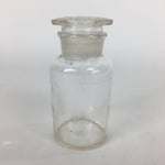 Japanese Lidded Glass Medicine Bottle Vtg Clear Color Glass 11 cm Vase MB25