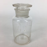 Japanese Lidded Glass Medicine Bottle Vtg Clear Color Glass 11 cm Vase MB25