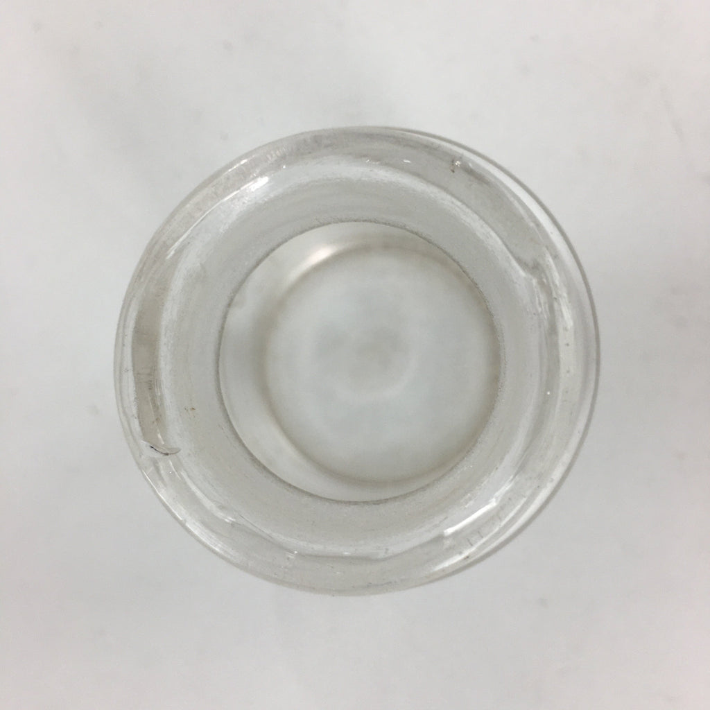 Japanese Lidded Glass Medicine Bottle Vtg Clear Color Glass 11 cm Vase MB25