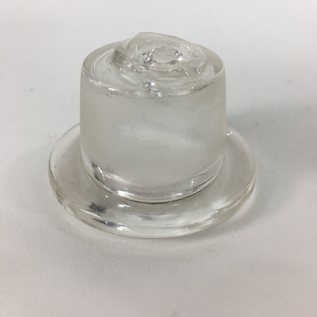 Japanese Lidded Glass Medicine Bottle Vtg Clear Color Glass 11 cm Vase MB25