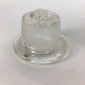 Japanese Lidded Glass Medicine Bottle Vtg Clear Color Glass 11 cm Vase MB25