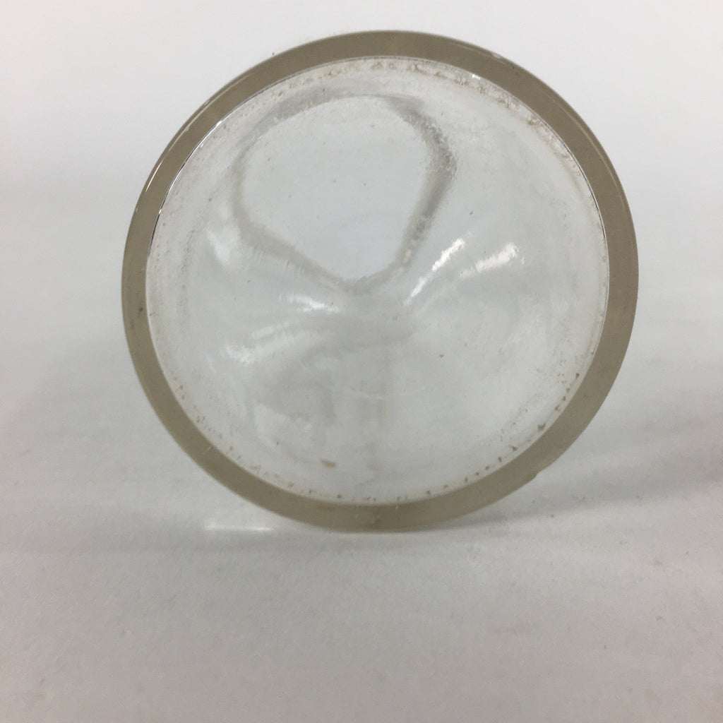 Japanese Lidded Glass Medicine Bottle Vtg Clear Color Glass 11 cm Vase MB25