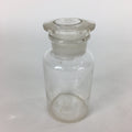 Japanese Lidded Glass Medicine Bottle Vtg Clear Color Glass 11 cm Vase MB25