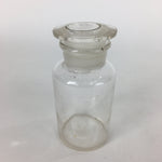 Japanese Lidded Glass Medicine Bottle Vtg Clear Color Glass 11 cm Vase MB25