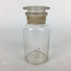 Japanese Lidded Glass Medicine Bottle Vtg Clear Color Glass 11.5 cm Vase MB23