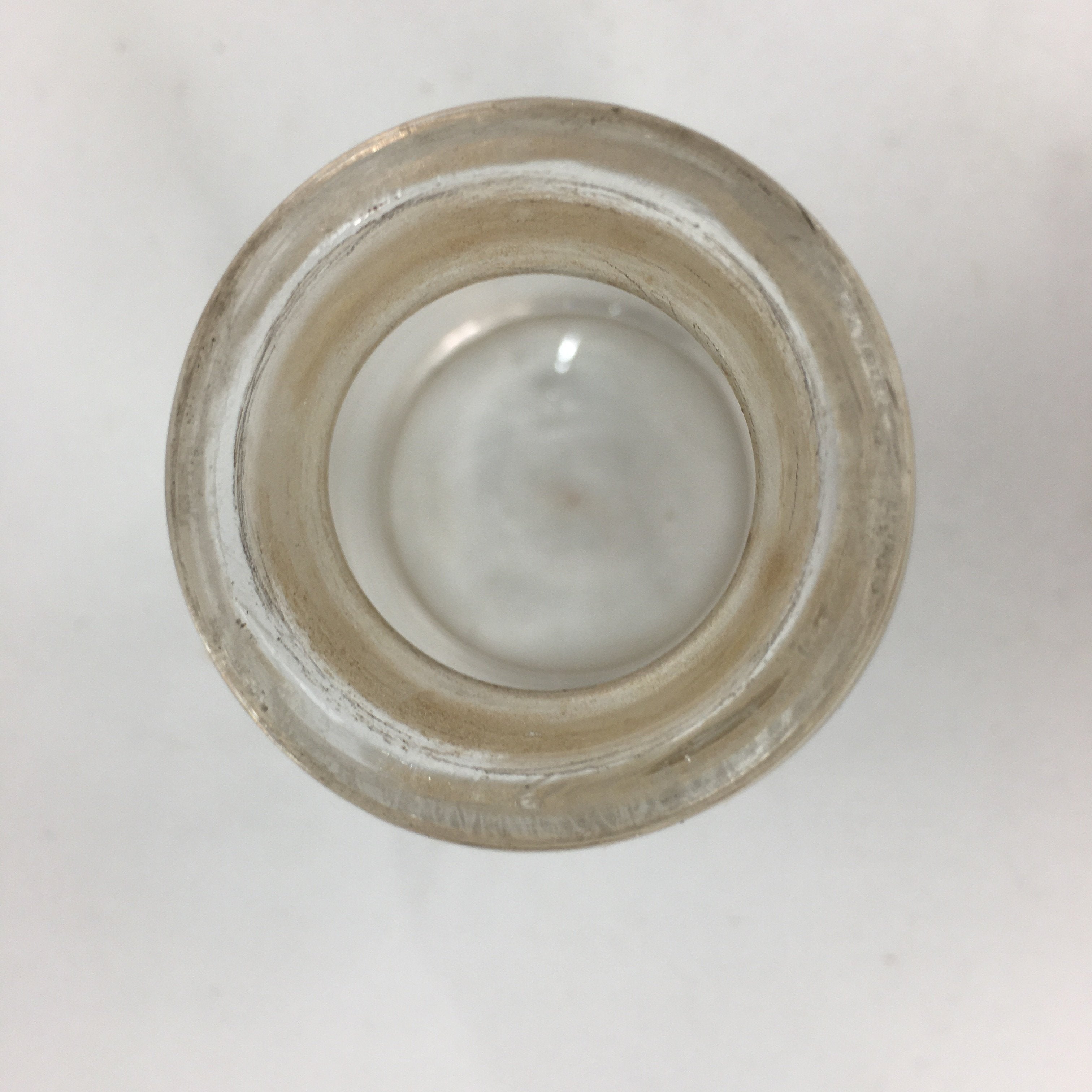 Japanese Lidded Glass Medicine Bottle Vtg Clear Color Glass 11.5 cm Vase MB23