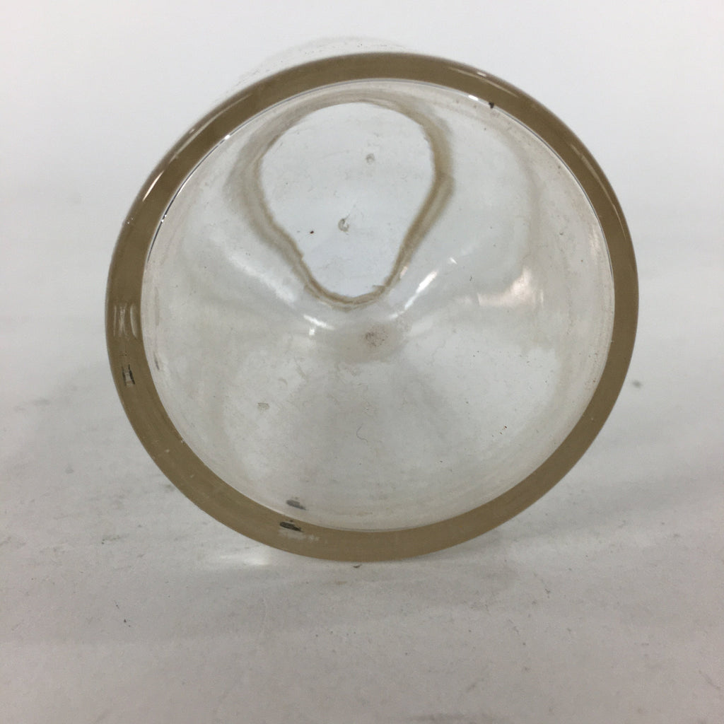 Japanese Lidded Glass Medicine Bottle Vtg Clear Color Glass 11.5 cm Vase MB23