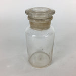 Japanese Lidded Glass Medicine Bottle Vtg Clear Color Glass 11.5 cm Vase MB23