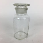 Japanese Lidded Glass Medicine Bottle Vtg Clear Color Glass 12.5 cm Vase MB19