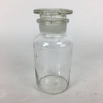 Japanese Lidded Glass Medicine Bottle Vtg Clear Color Glass 12.5 cm Vase MB19