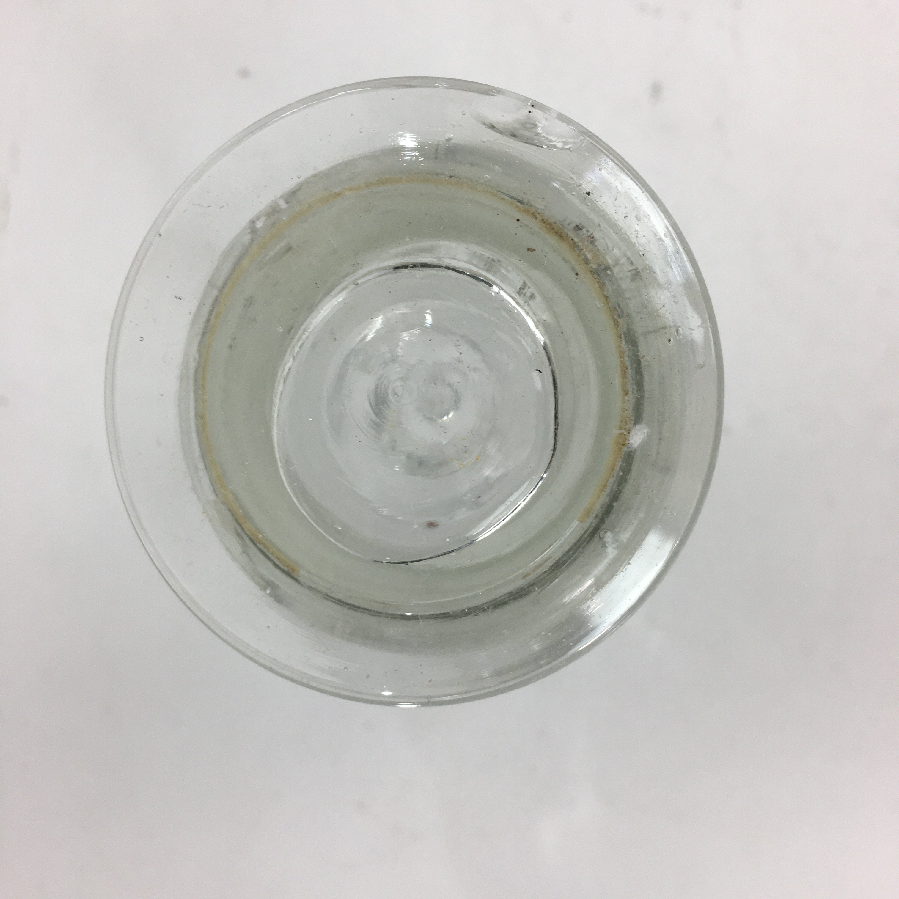 Japanese Lidded Glass Medicine Bottle Vtg Clear Color Glass 11.5