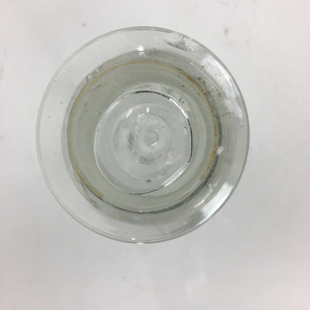 Japanese Lidded Glass Medicine Bottle Vtg Clear Color Glass 12.5 cm Vase MB19