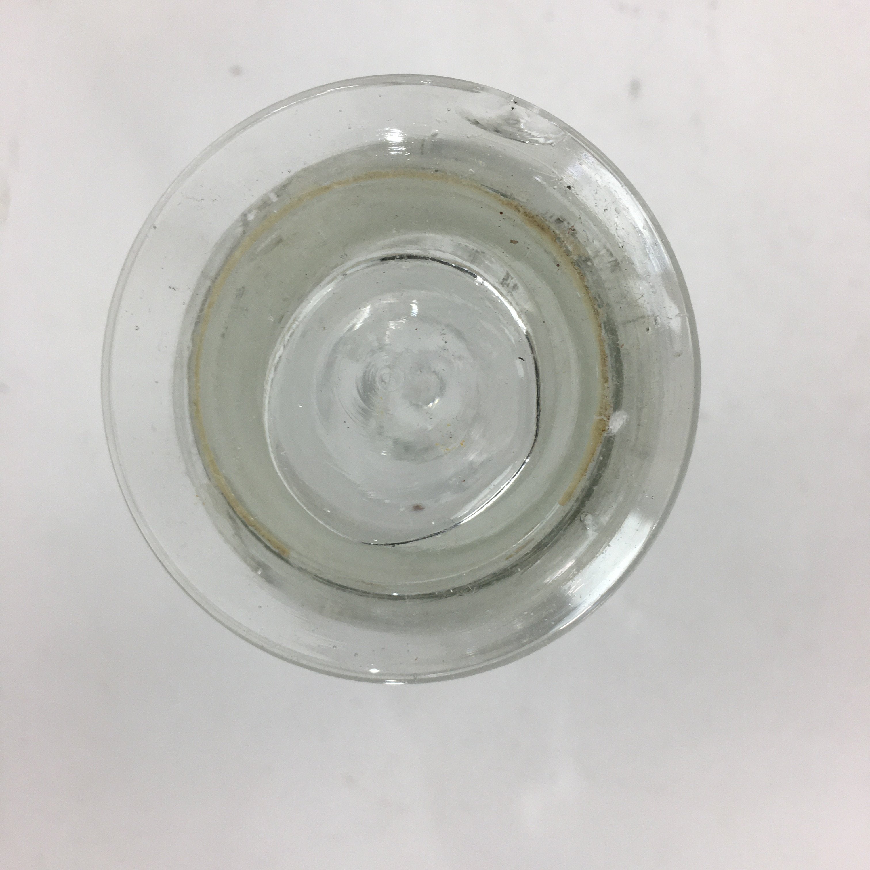 Japanese Lidded Glass Medicine Bottle Vtg Clear Color Glass 12.5 cm Vase MB19