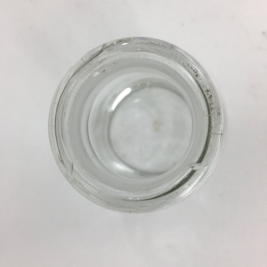 Japanese Lidded Glass Medicine Bottle Vtg Clear Color Glass 12.5 cm Vase MB19
