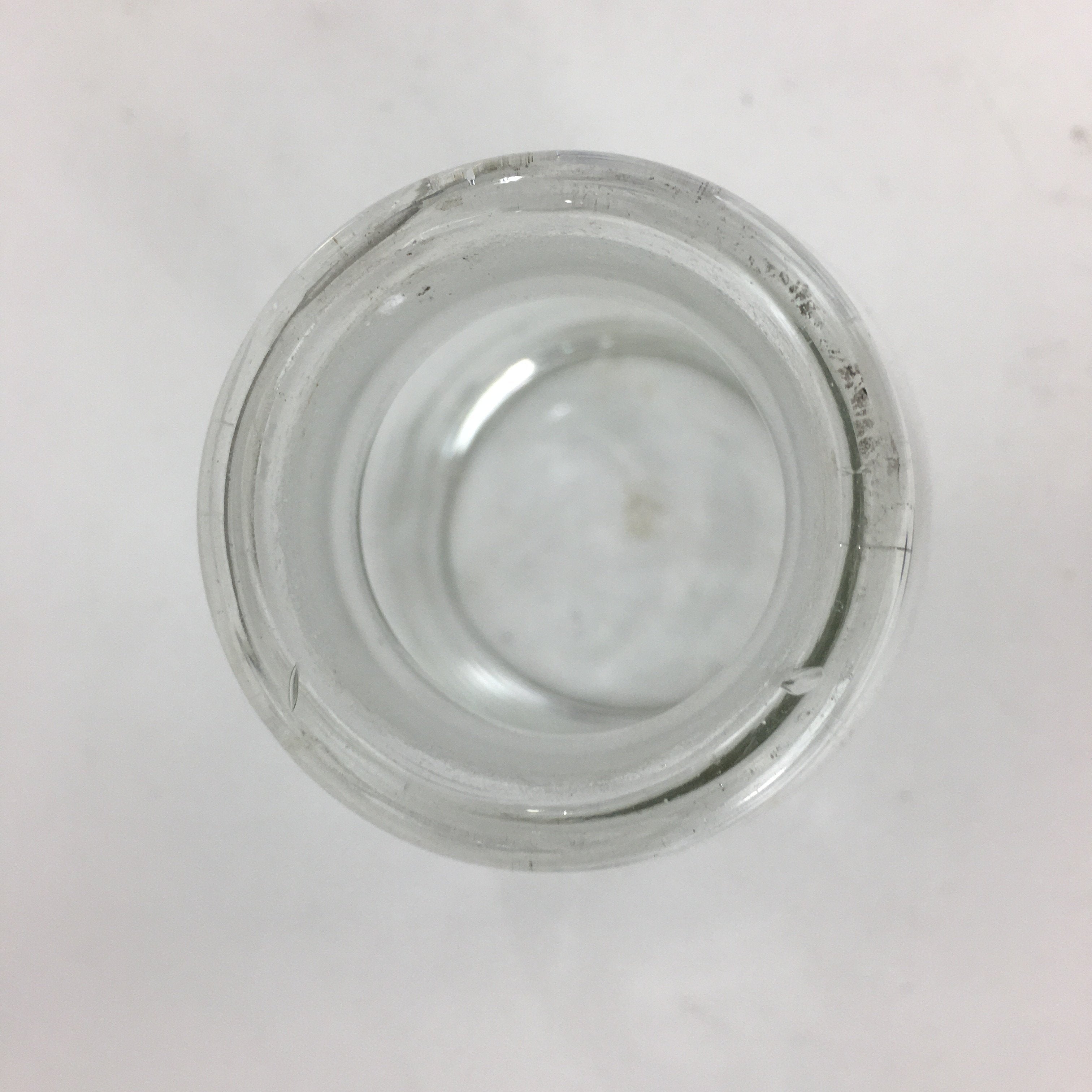 Japanese Lidded Glass Medicine Bottle Vtg Clear Color Glass 12.5 cm Vase MB19