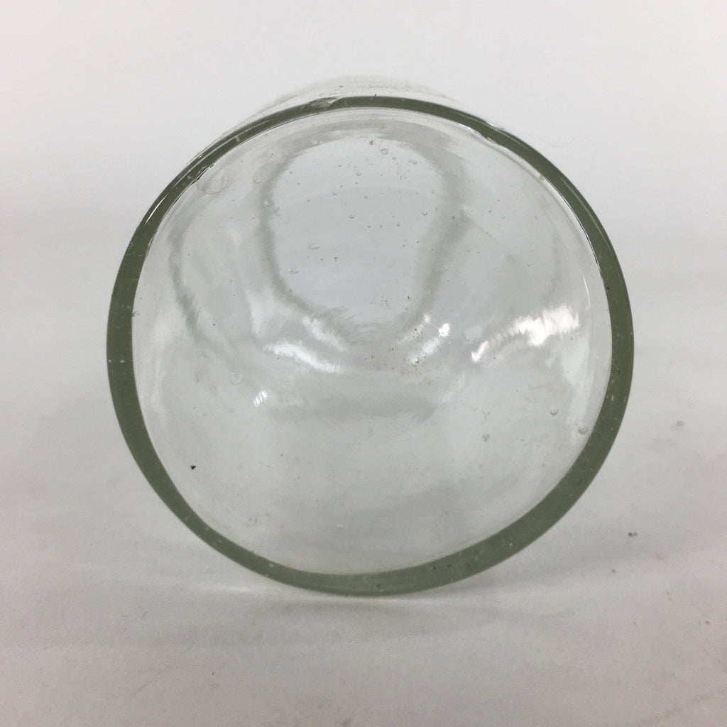 Japanese Lidded Glass Medicine Bottle Vtg Clear Color Glass 12.5 cm Vase MB19