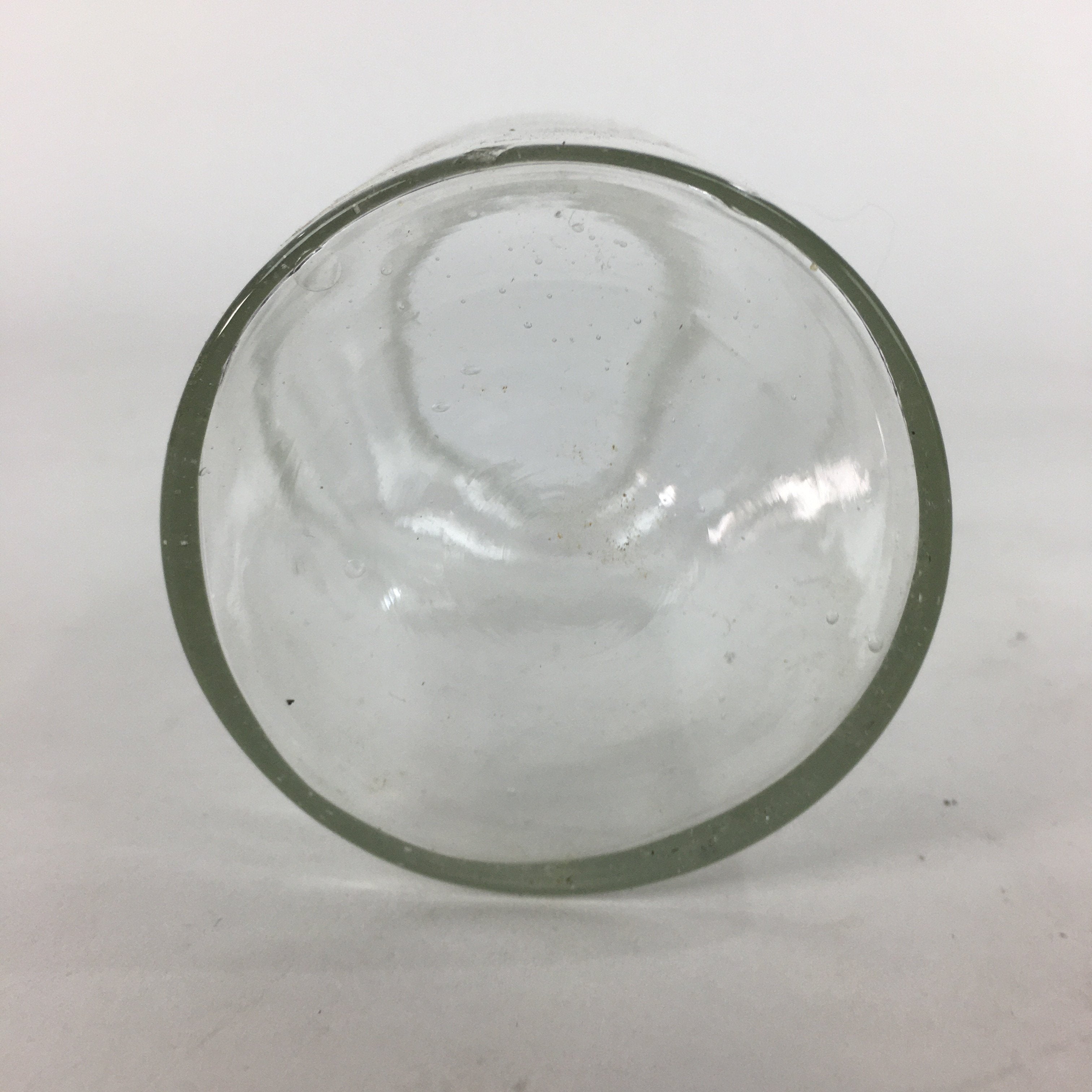 Japanese Lidded Glass Medicine Bottle Vtg Clear Color Glass 12.5 cm Vase MB19
