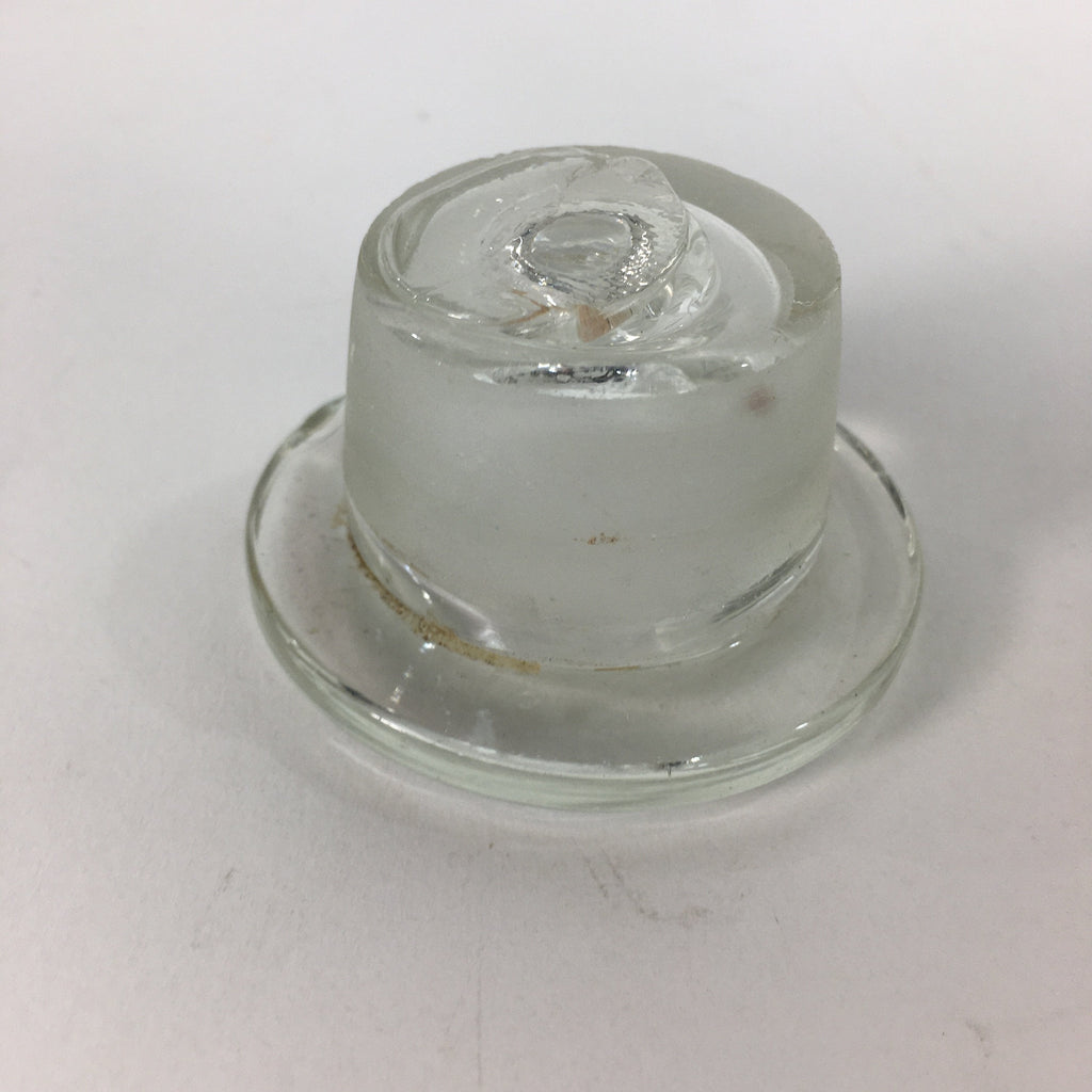 Japanese Lidded Glass Medicine Bottle Vtg Clear Color Glass 12.5 cm Vase MB19