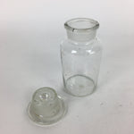 Japanese Lidded Glass Medicine Bottle Vtg Clear Color Glass 12.5 cm Vase MB19