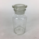 Japanese Lidded Glass Medicine Bottle Vtg Clear Color Glass 12.5 cm Vase MB19