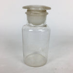 Japanese Lidded Glass Medicine Bottle Vtg Clear Color Glass 14.5 cm Vase MB18