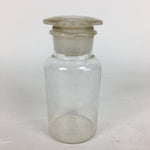 Japanese Lidded Glass Medicine Bottle Vtg Clear Color Glass 14.5 cm Vase MB18