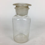 Japanese Lidded Glass Medicine Bottle Vtg Clear Color Glass 14.5 cm Vase MB18
