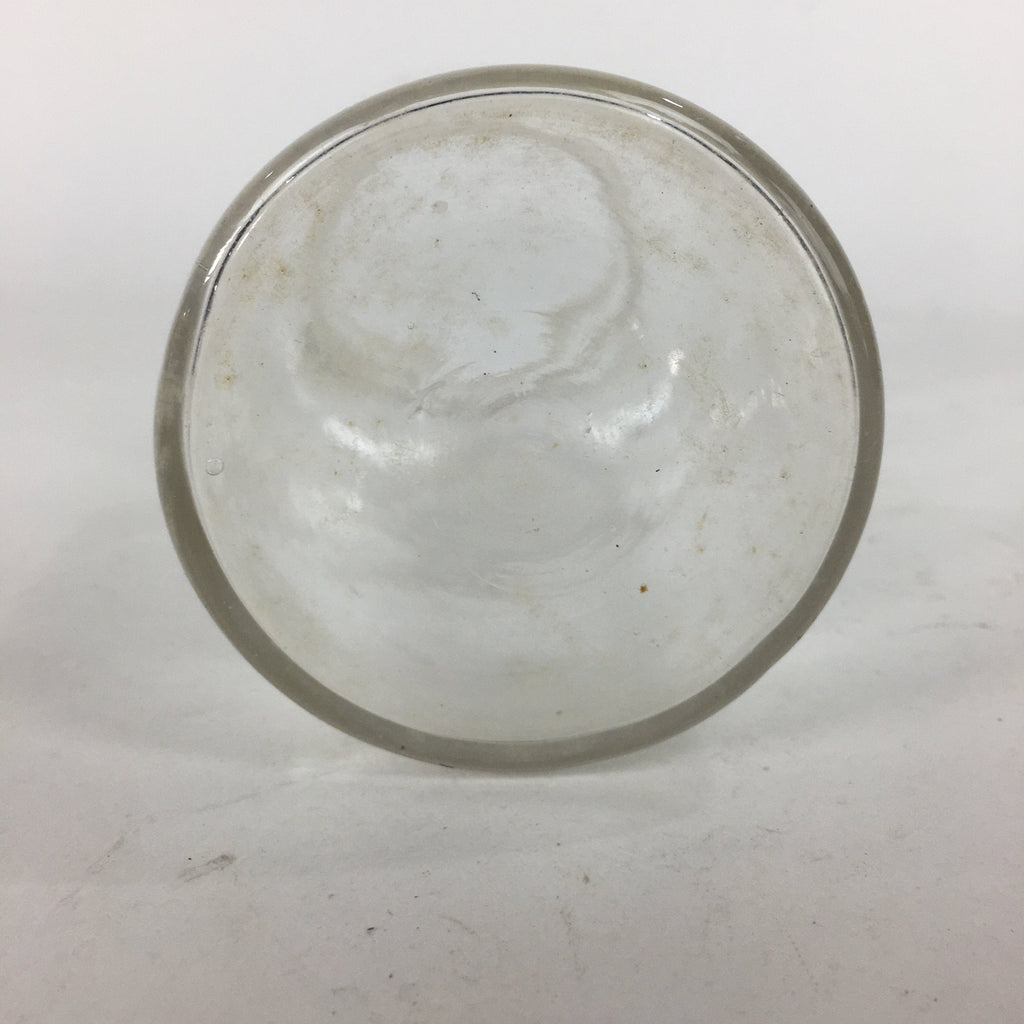 Japanese Lidded Glass Medicine Bottle Vtg Clear Color Glass 14.5 cm Vase MB18