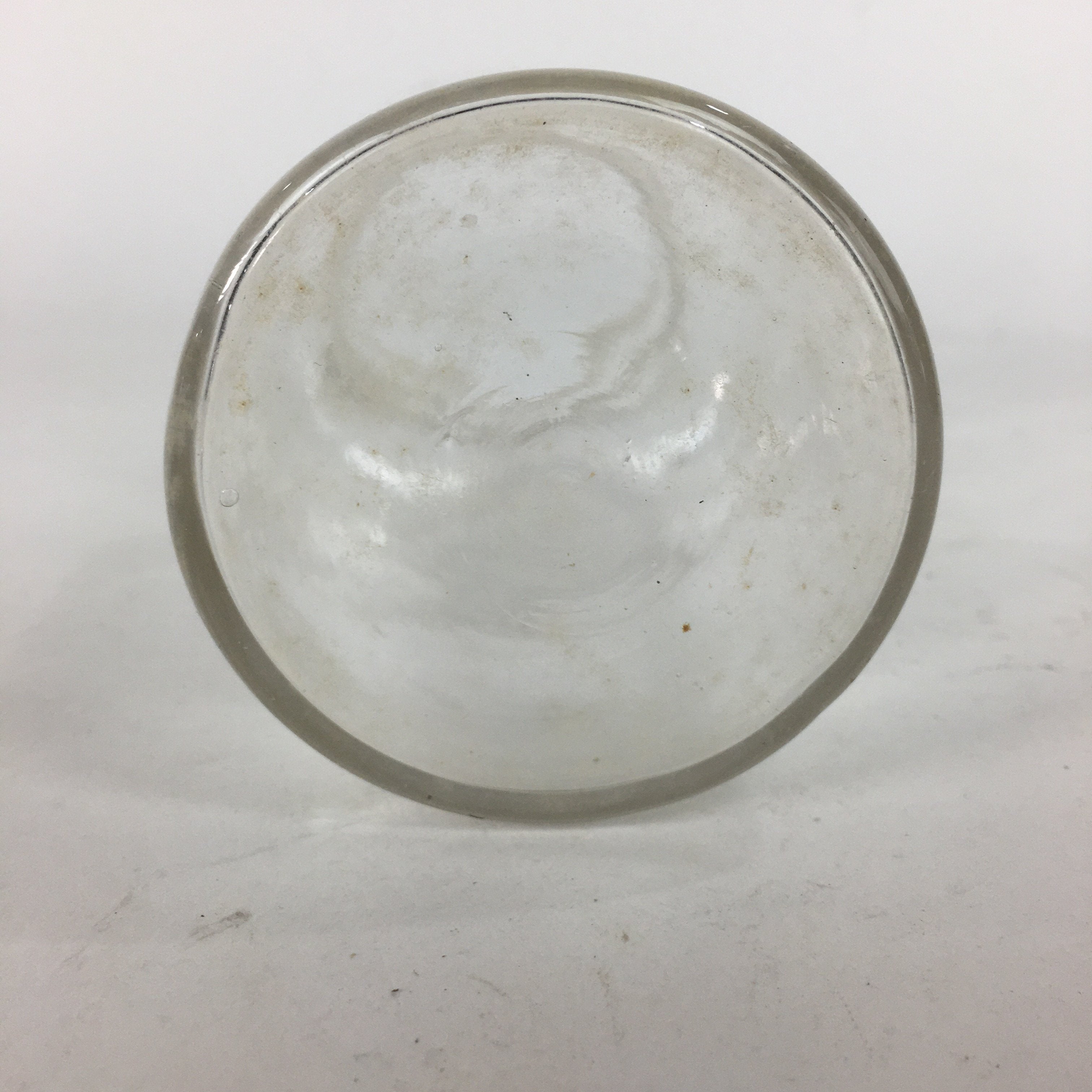 Japanese Lidded Glass Medicine Bottle Vtg Clear Color Glass 14.5 cm Vase MB18