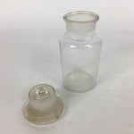 Japanese Lidded Glass Medicine Bottle Vtg Clear Color Glass 14.5 cm Vase MB18