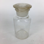 Japanese Lidded Glass Medicine Bottle Vtg Clear Color Glass 14.5 cm Vase MB18