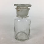 Japanese Lidded Glass Medicine Bottle Vtg Clear Color Glass 8.5 cm Vase MB27