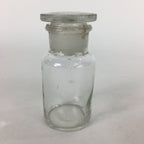 Japanese Lidded Glass Medicine Bottle Vtg Clear Color Glass 8.5 cm Vase MB27