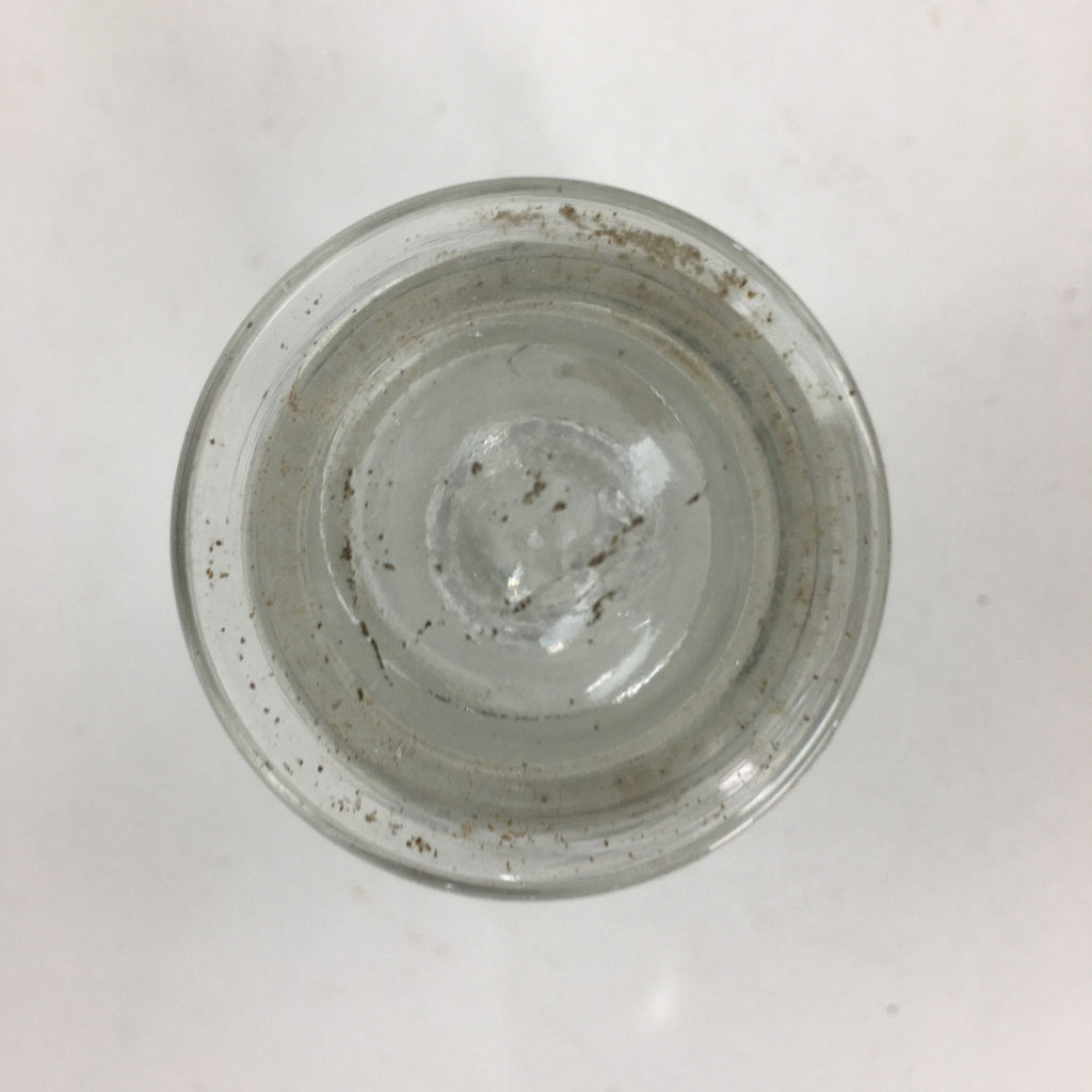 Japanese Lidded Glass Medicine Bottle Vtg Clear Color Glass 8.5 cm Vase MB27