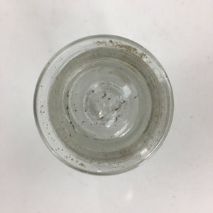 Japanese Lidded Glass Medicine Bottle Vtg Clear Color Glass 8.5 cm Vase MB27